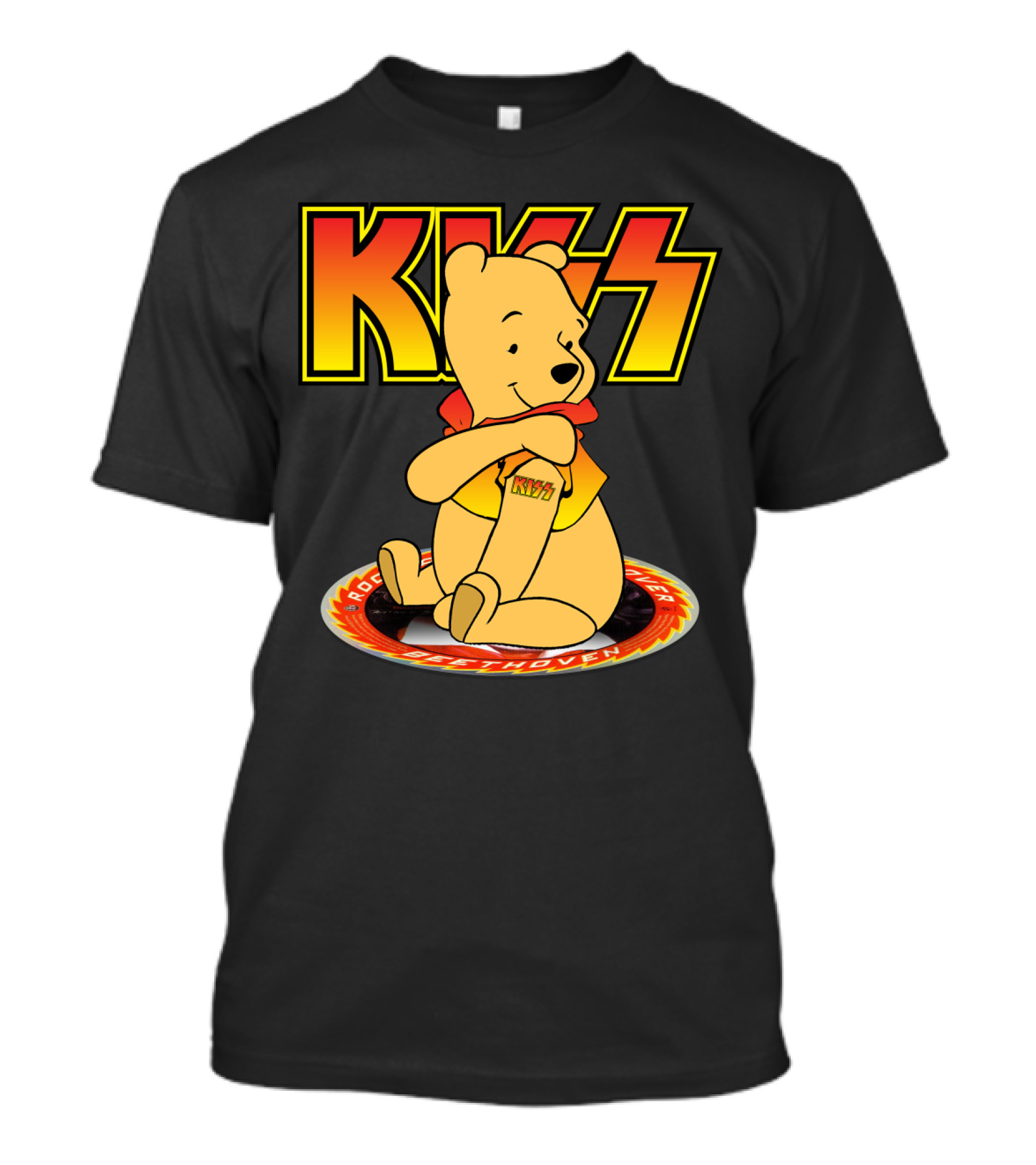 Kiss Pooh Rock And Roll Over T-Shirt
