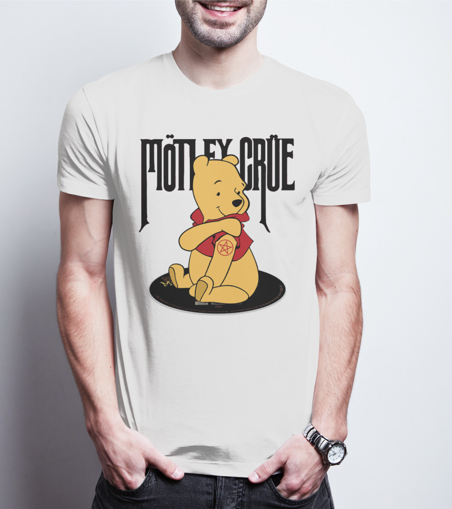 Mötley Crüe Pooh Bear Pentagram Tattoo T-Shirt
