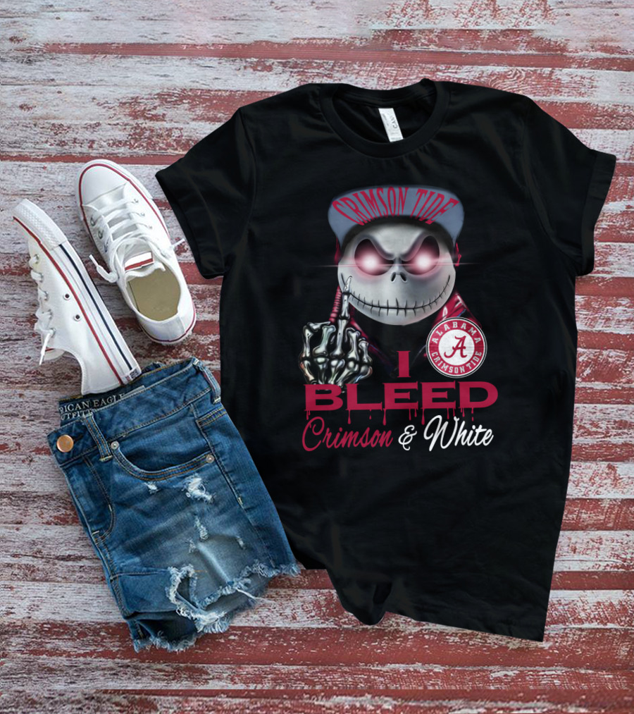 I Bleed Crimson Tide Alabama Crimson & White T-Shirt