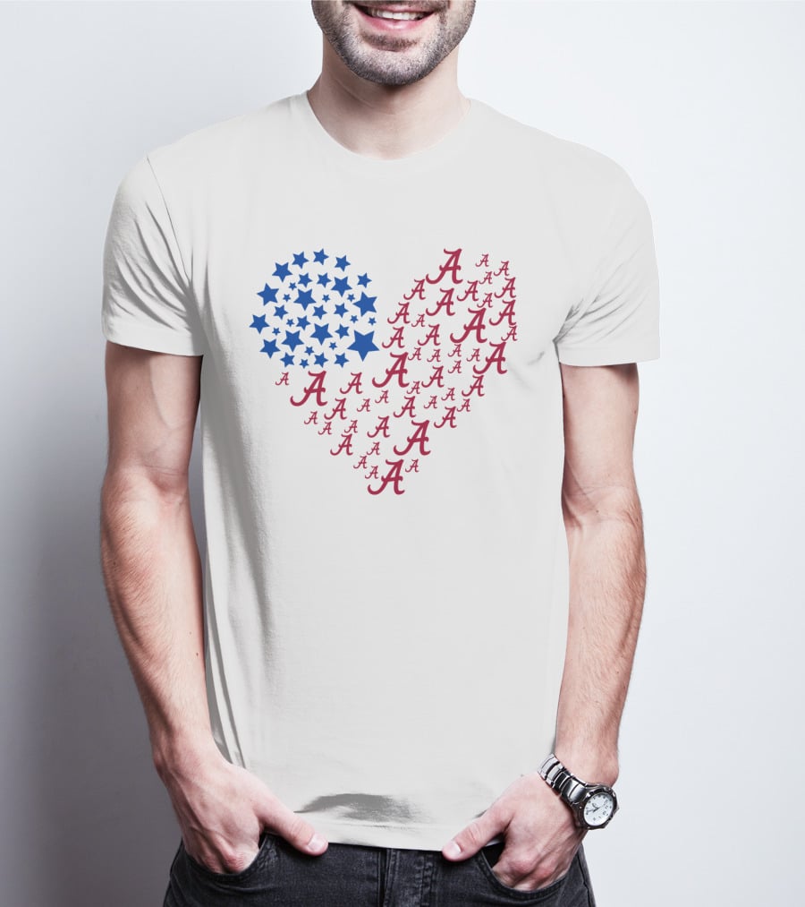 Heartflag Alabama Stars Red Blue T-Shirt