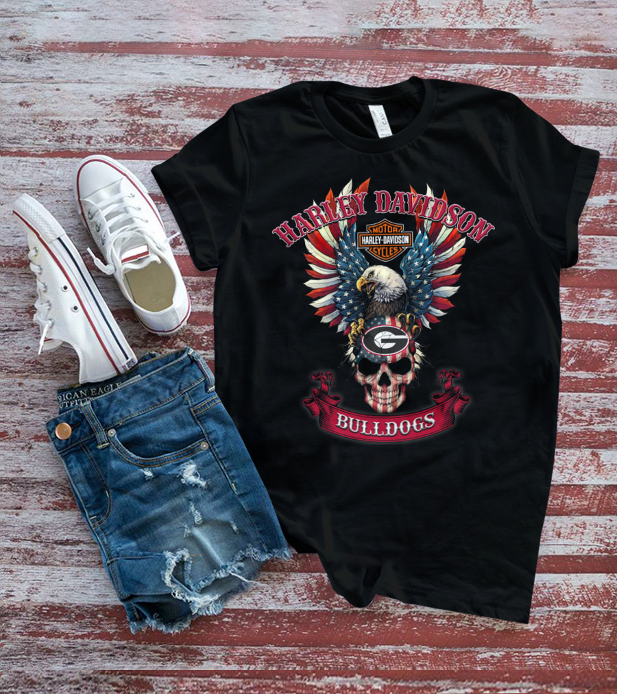 Harley Davidson Motor Cycles Bulldogs T-Shirt