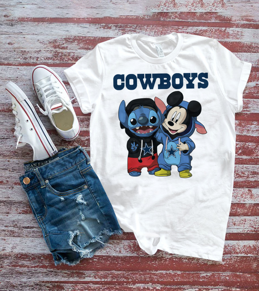 Cowboys Disney Stitch Mickey T-Shirt