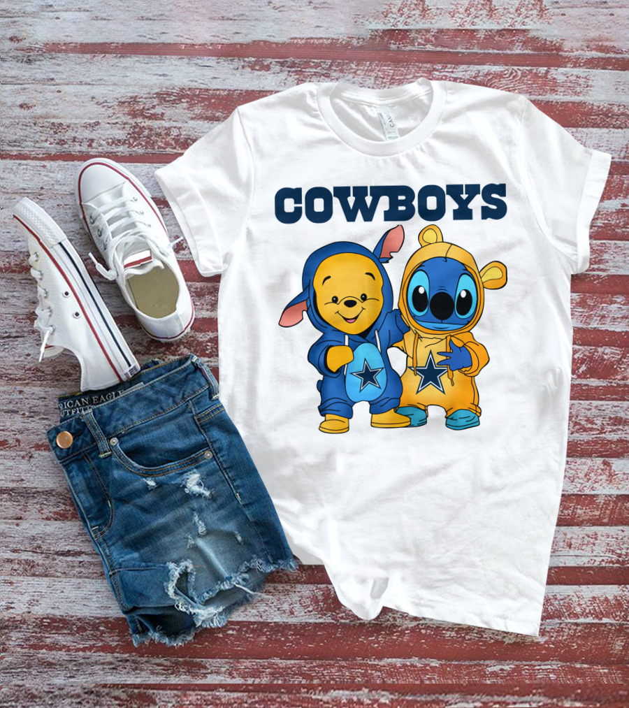 Cowboys Pooh Stitch Outfit T-Shirt