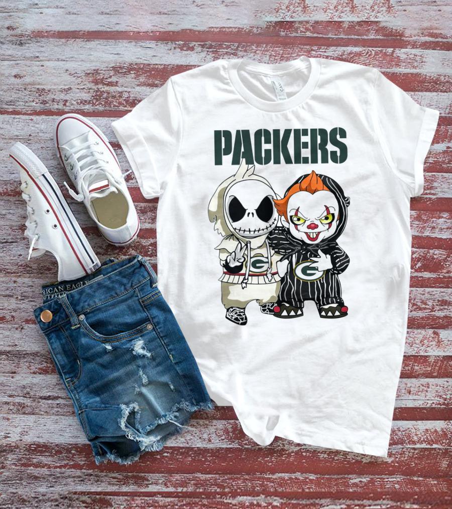 Packers Jack Skellington And Pennywise Crossover T-Shirt