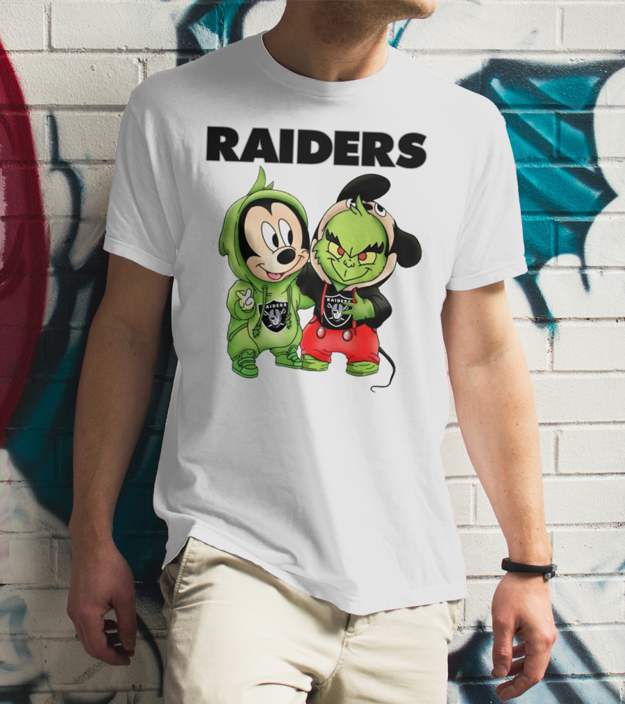 Mickey And Grinch Raiders Hoodie Cute Cartoon Characters T-Shirt