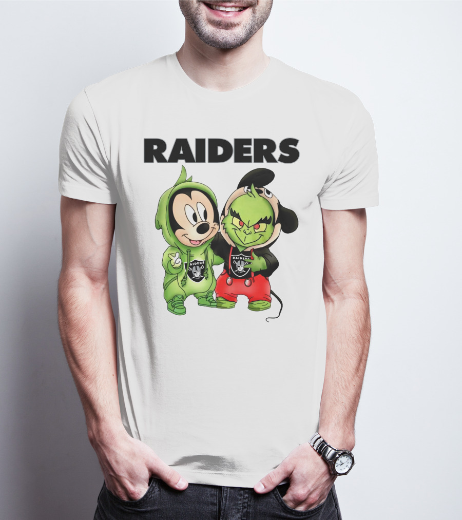 Mickey And Grinch Raiders Hoodie Cute Cartoon Characters T-Shirt