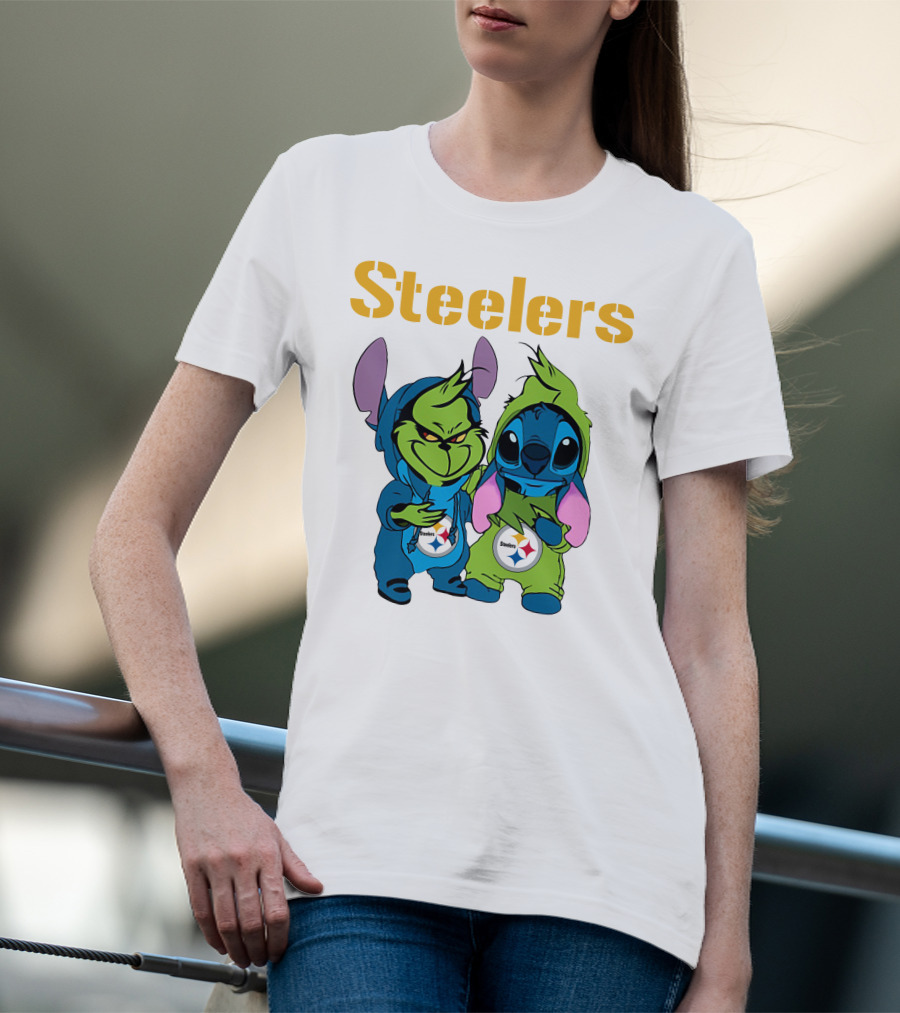 Grinch And Stitch Steelers Fans T-Shirt