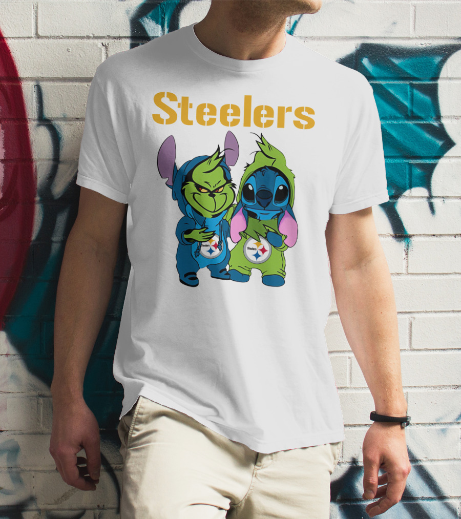 Grinch And Stitch Steelers Fans T-Shirt