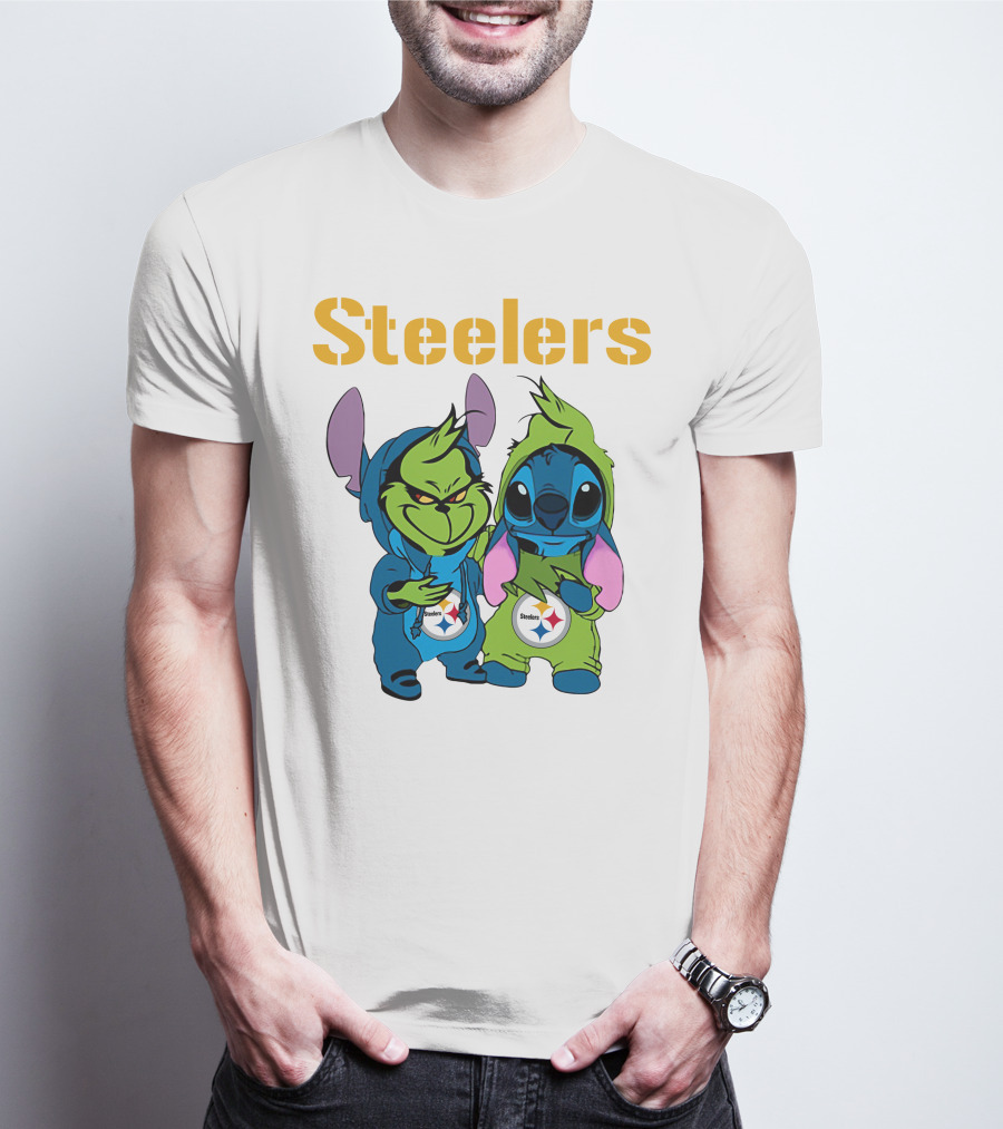Grinch And Stitch Steelers Fans T-Shirt