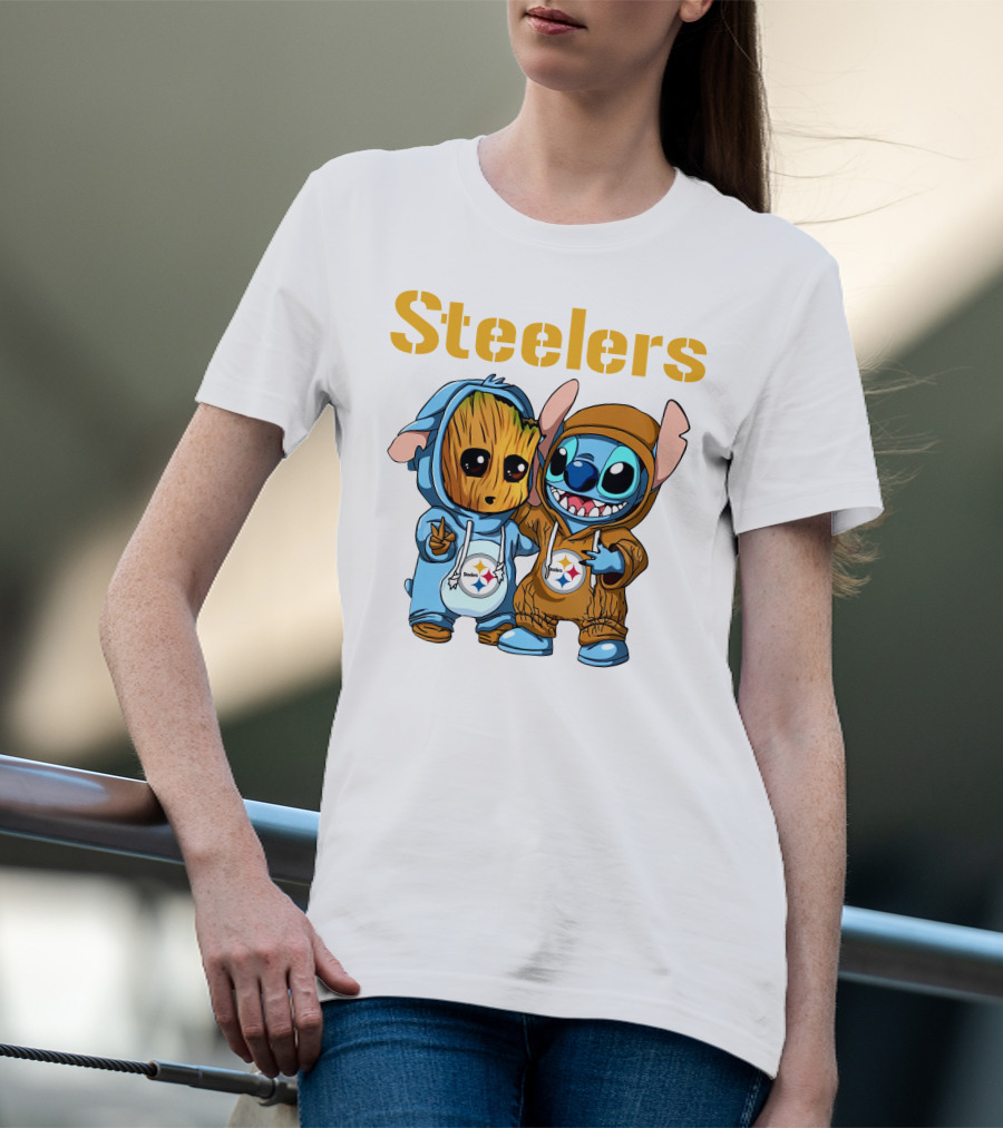 Steelers Groot And Stitch NFL25 Disney T-Shirt