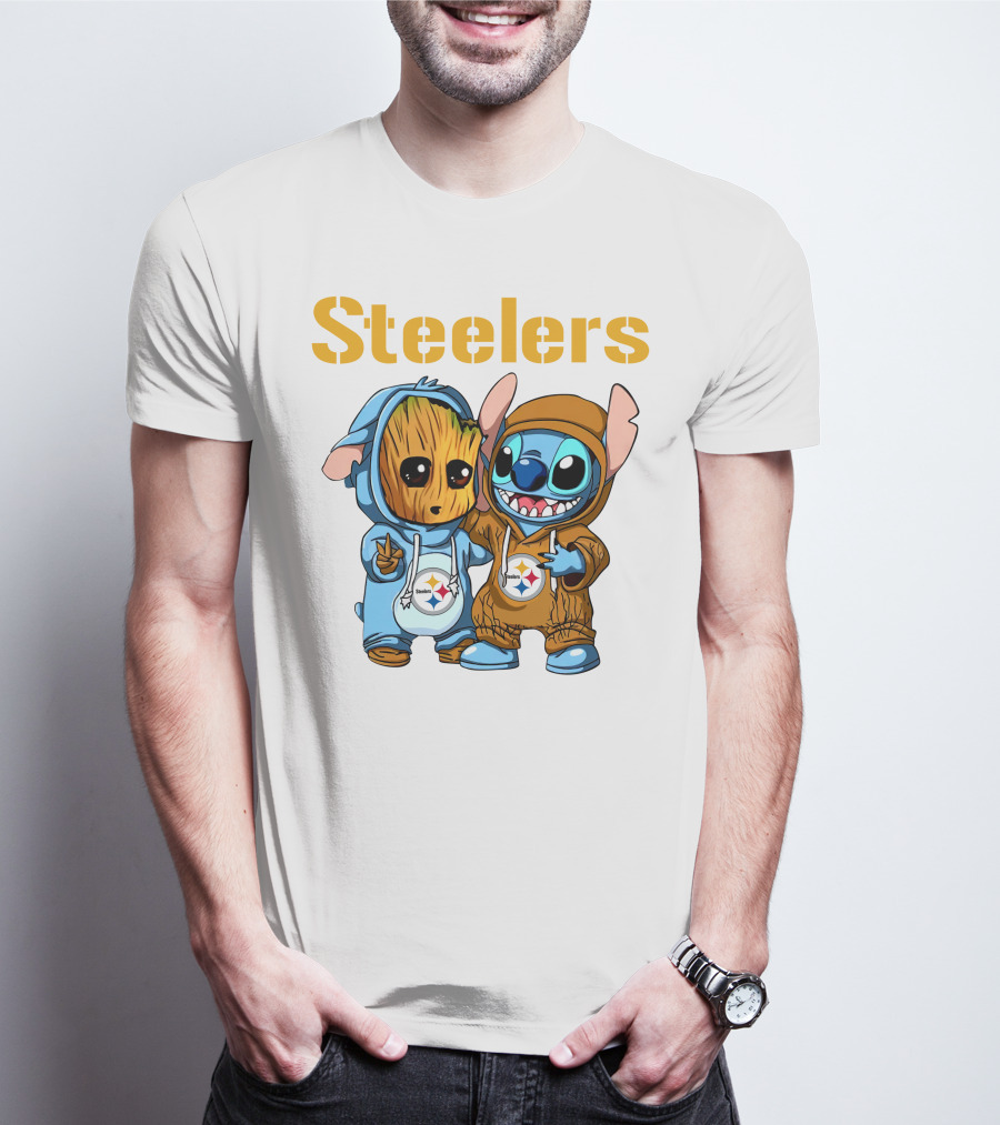 Steelers Groot And Stitch NFL25 Disney T-Shirt