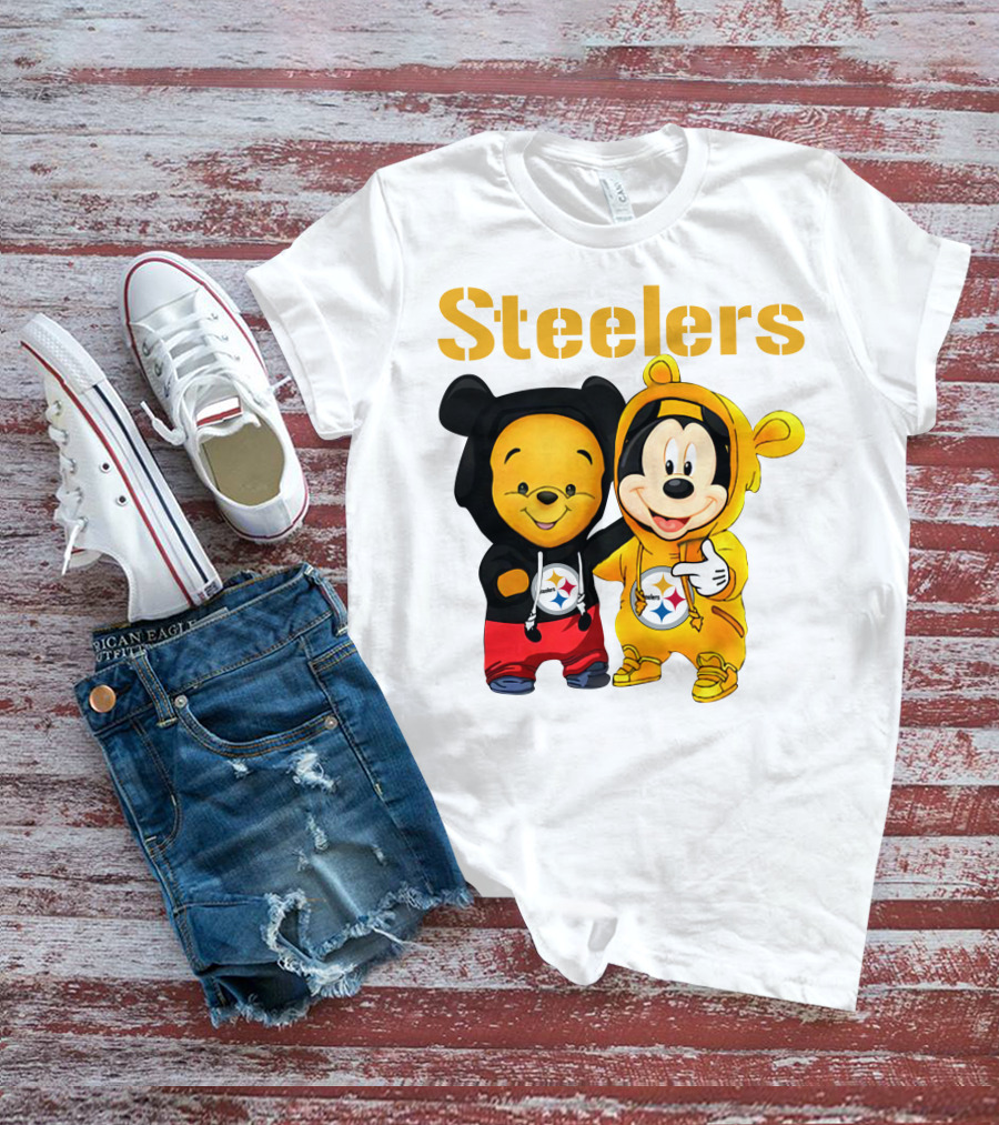 Steelers Pooh Mickey T-Shirt