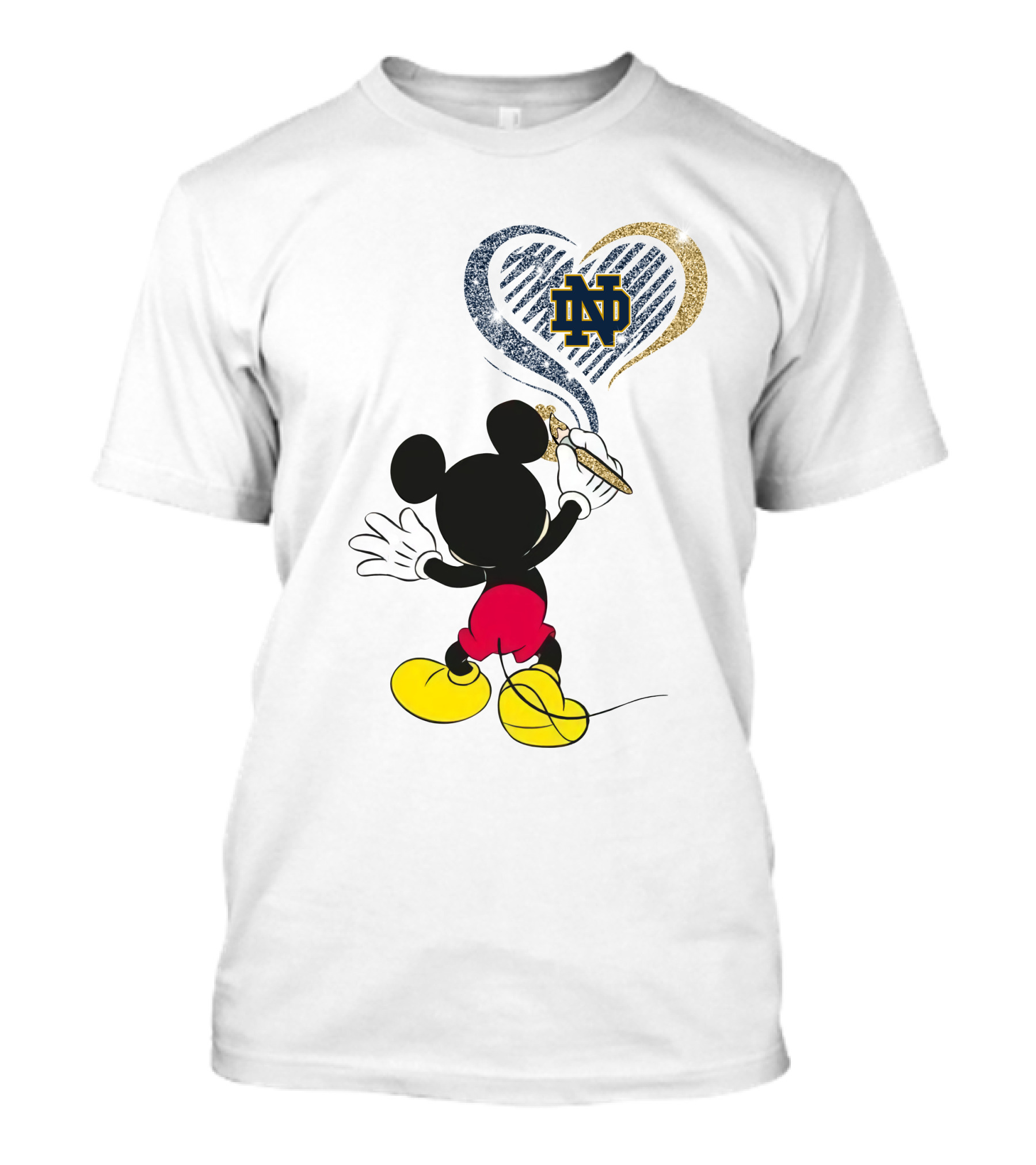Notre Dame Fighting Irish Mickey Mouse Heart T-Shirt