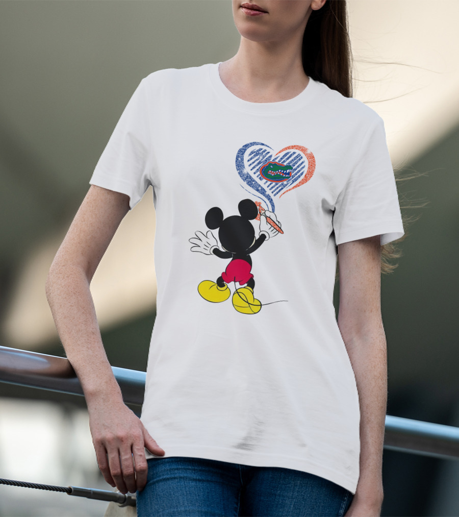 Mickey Painting Florida Gators Heart T-Shirt