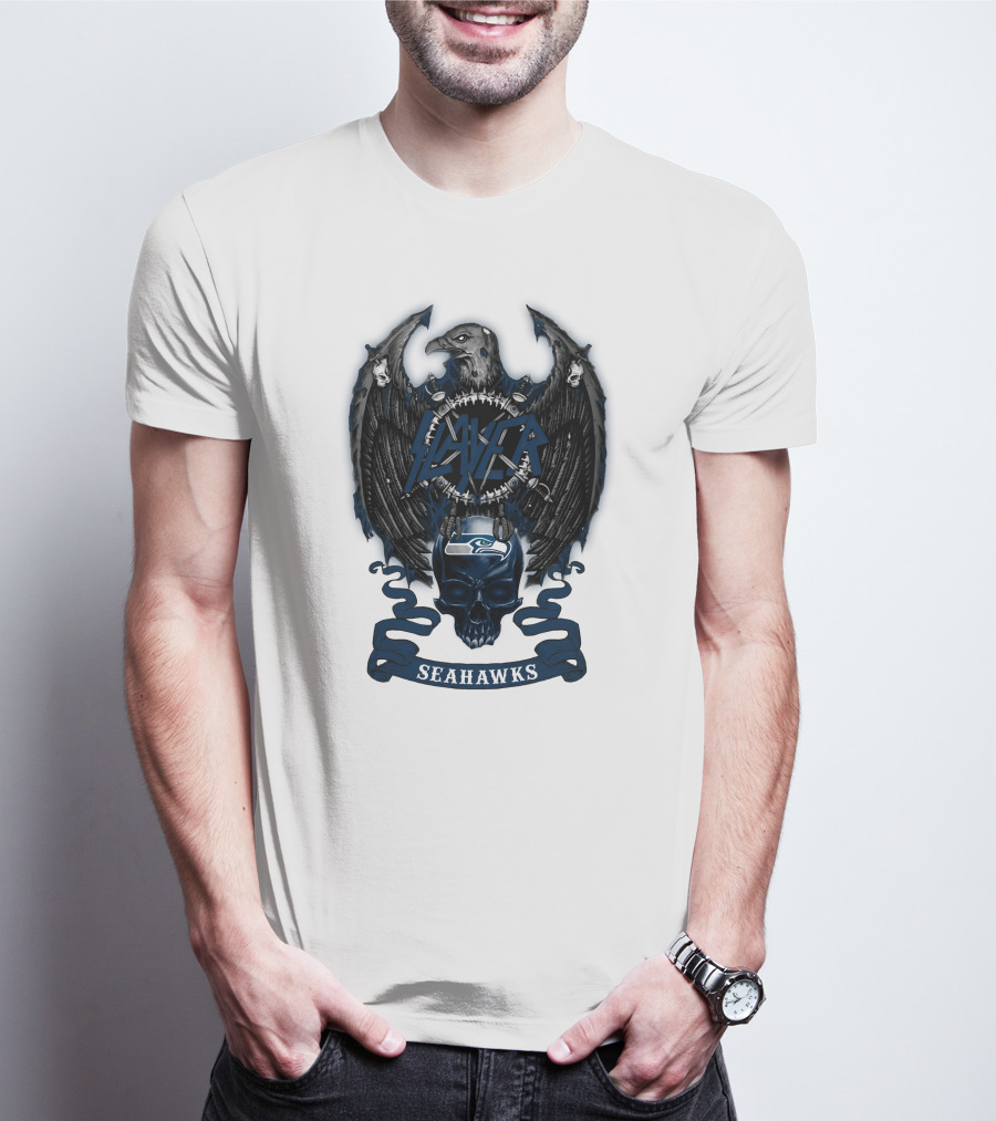 Skull Seahawks Slayer Nfl 29 T-Shirt