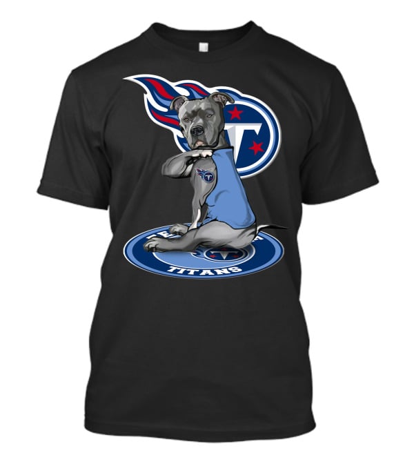 Tennessee Titans Dog With Logo And Stars T-Shirt