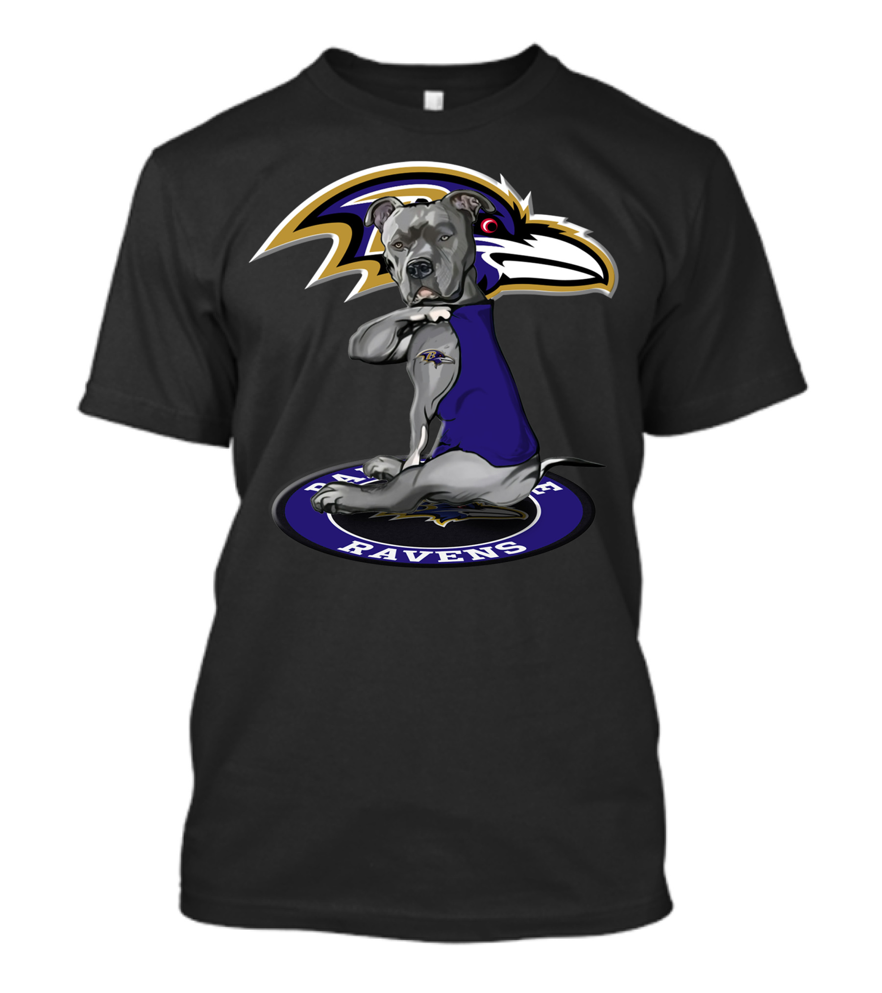 Baltimore Ravens Dog With Team T-Shirt