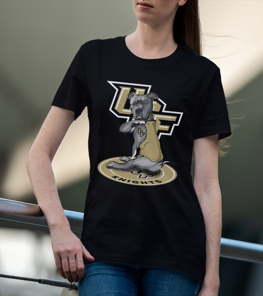 Ucf Knights Mascot Dog With Ucf T-Shirt