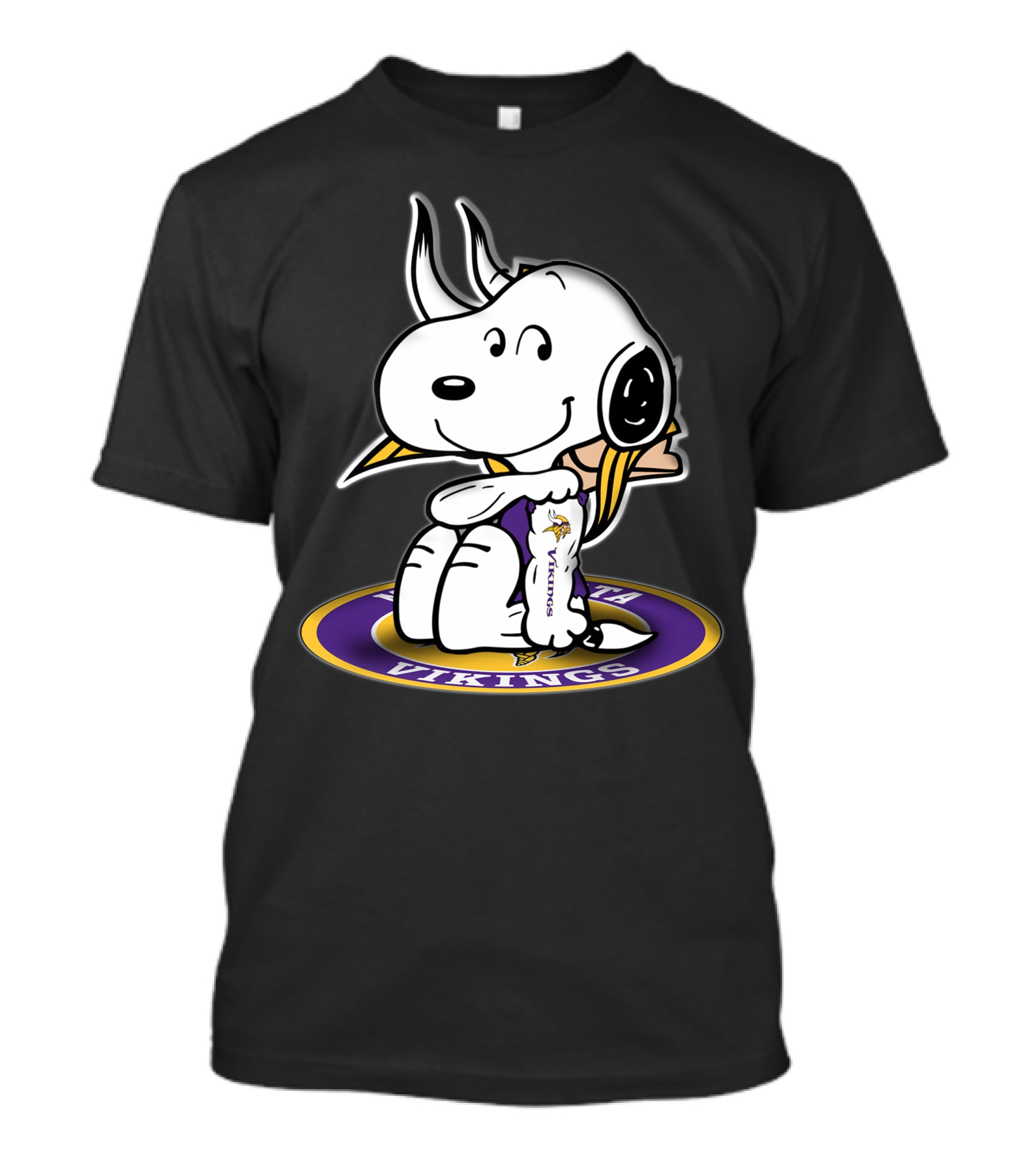 Minnesota Vikings Snoopy Peanuts Cuddly Football Fan T-Shirt