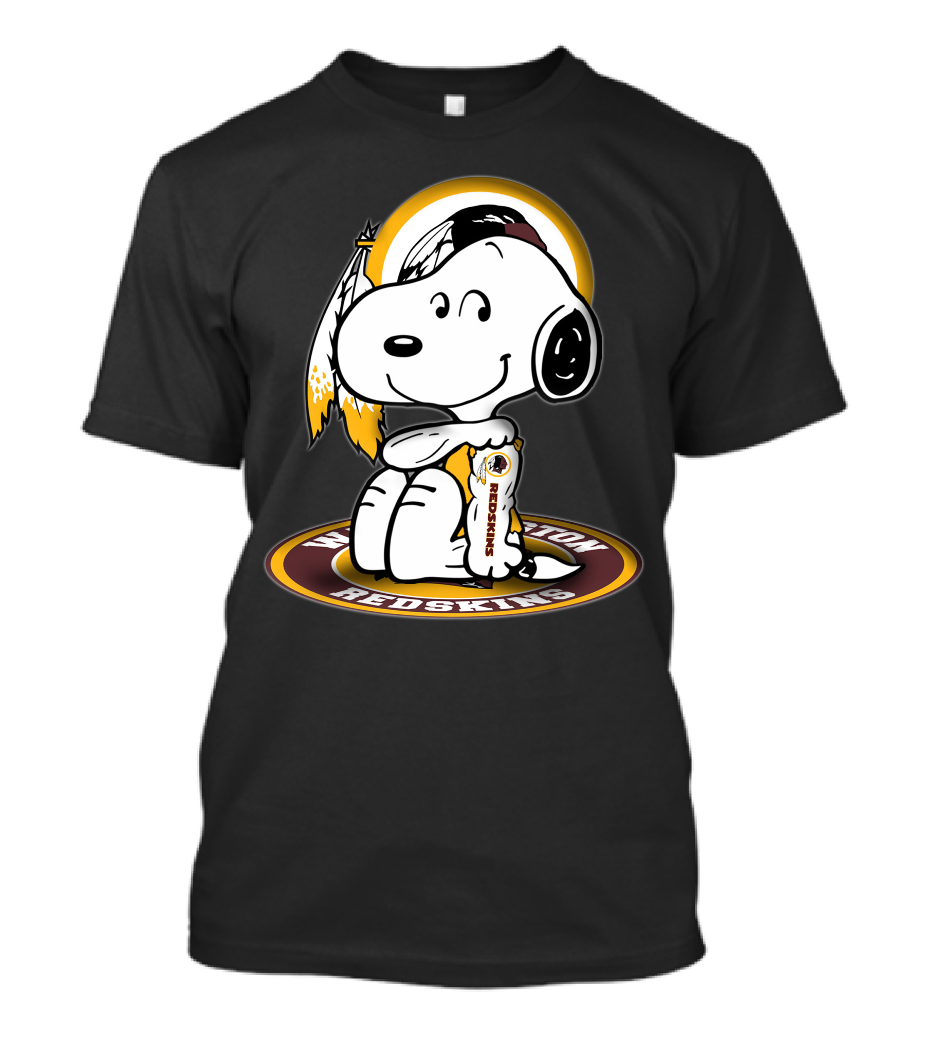 Snoopy Hugging Football Trophy Washington Redskins Sports T-Shirt