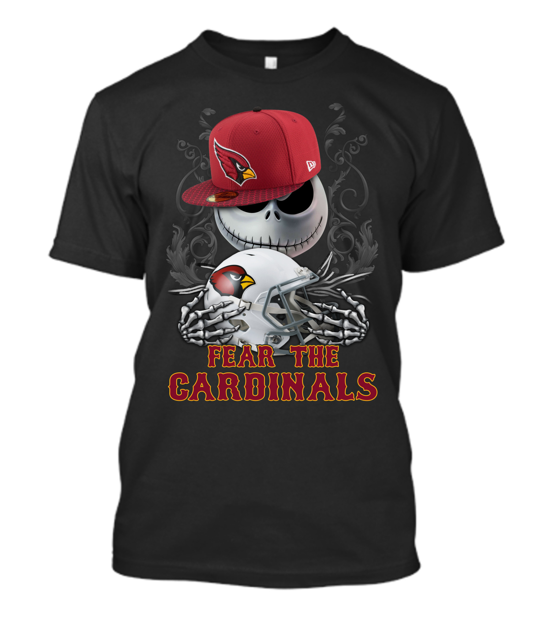 Arizona Cardinals Fear The Cardinals Skeleton Art T-Shirt