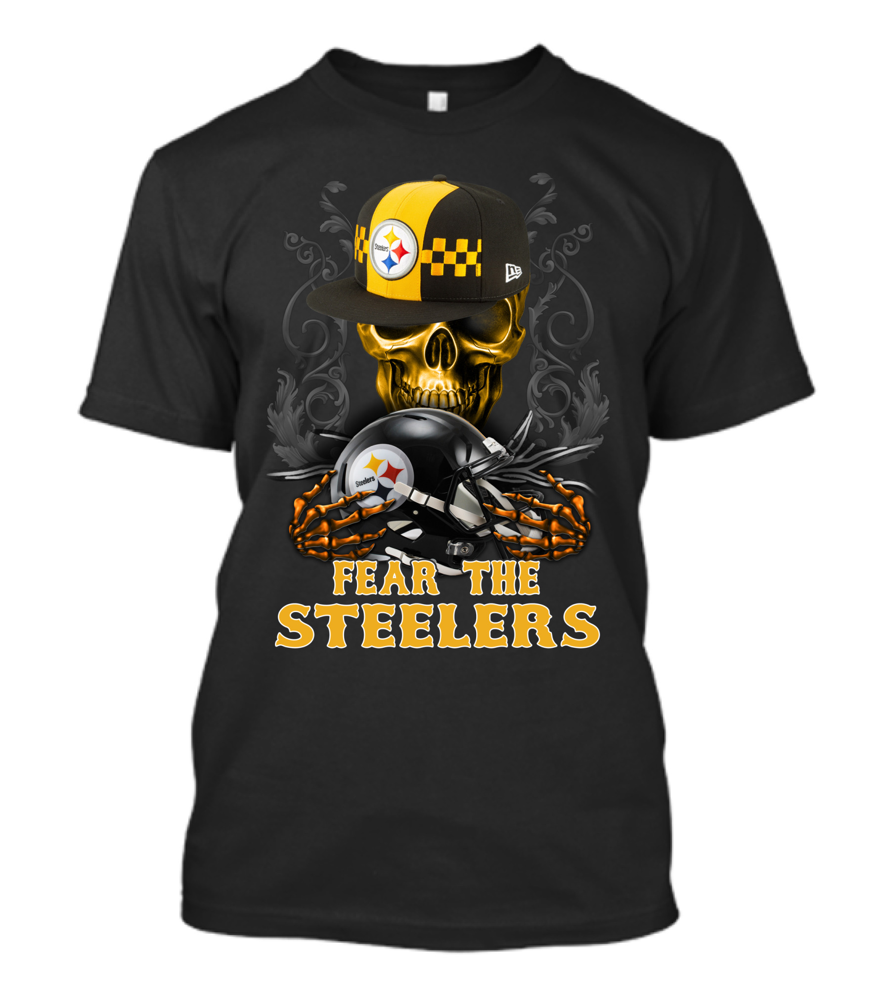 Fear The Pittsburgh Steelers Skull And Helmets T-Shirt