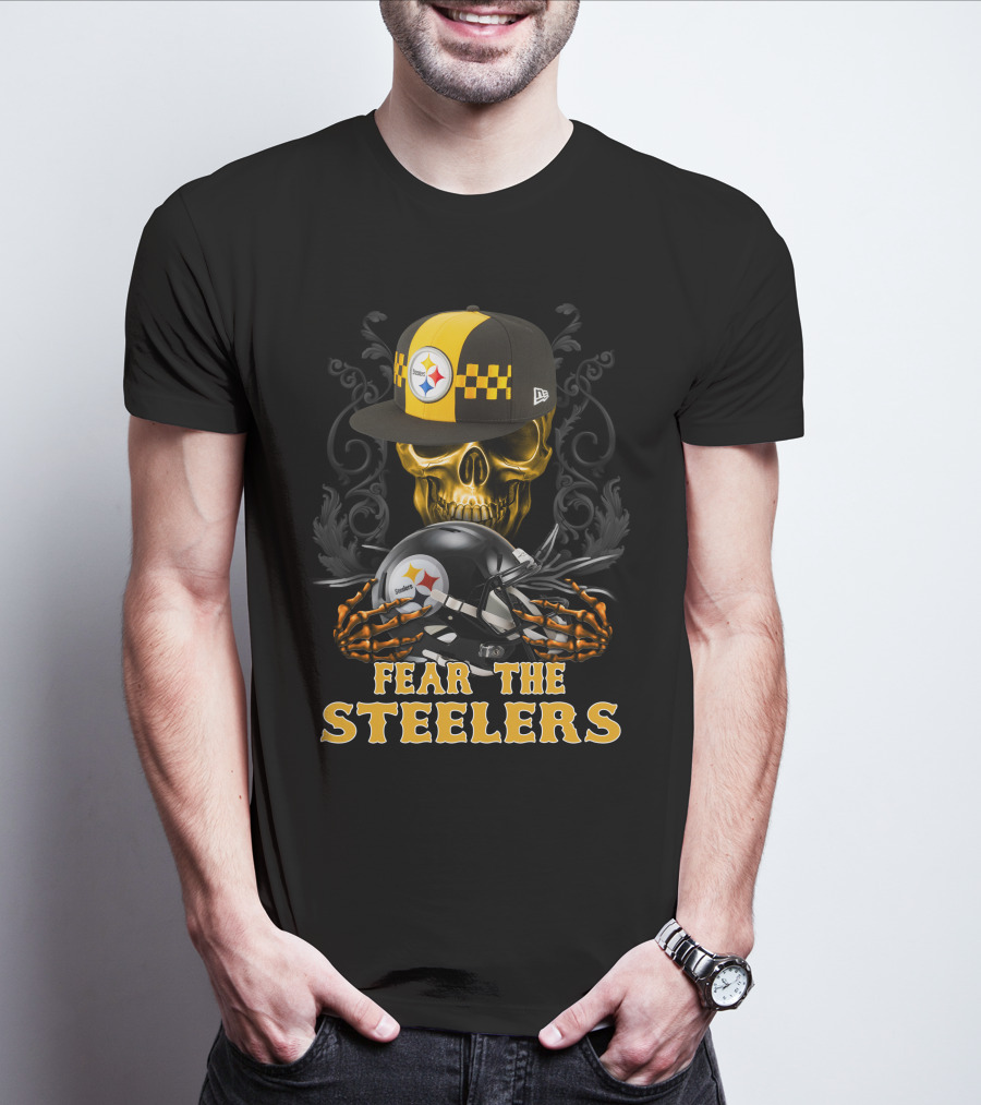 Fear The Pittsburgh Steelers Skull And Helmets T-Shirt