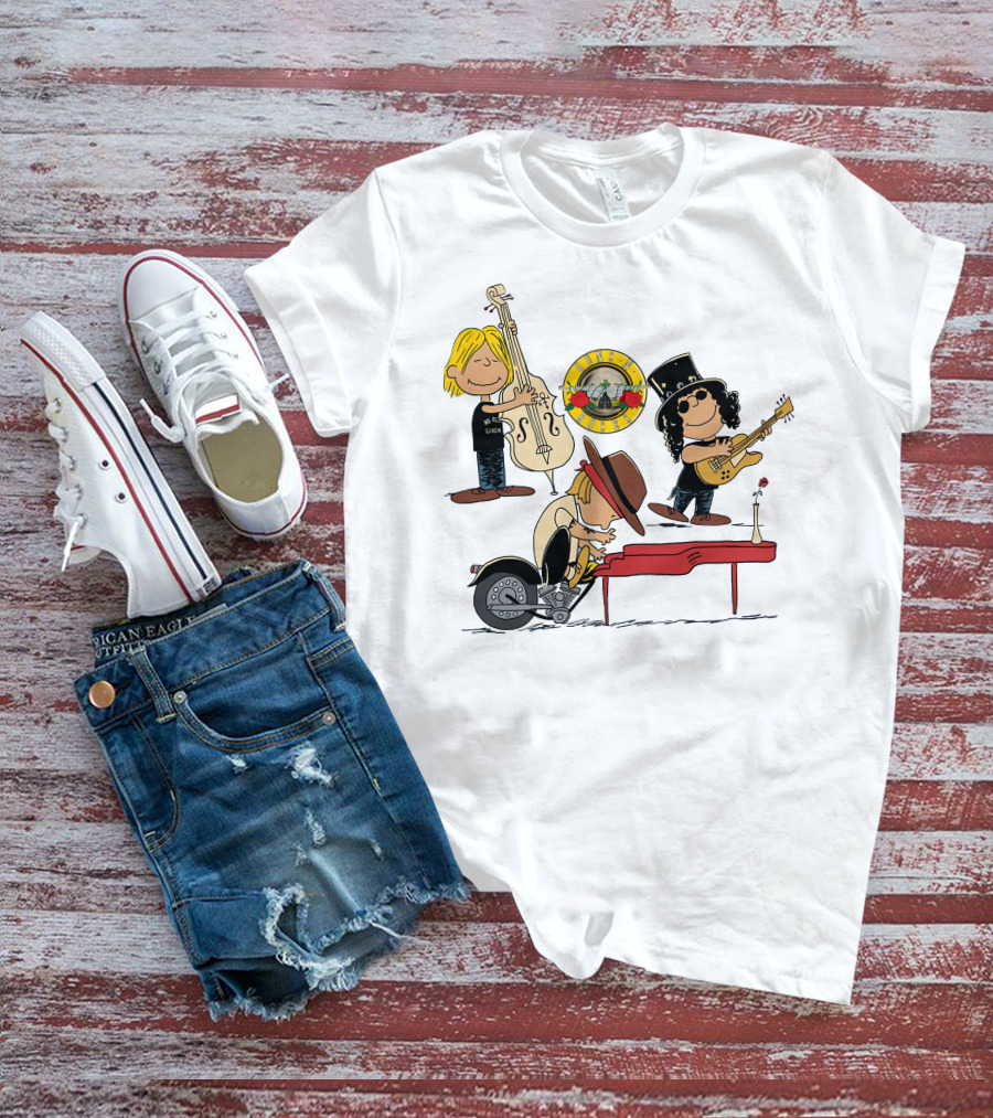 Guns N' Roses We're F'N' Back Cartoon Style With Famous Rock Band T-Shirt
