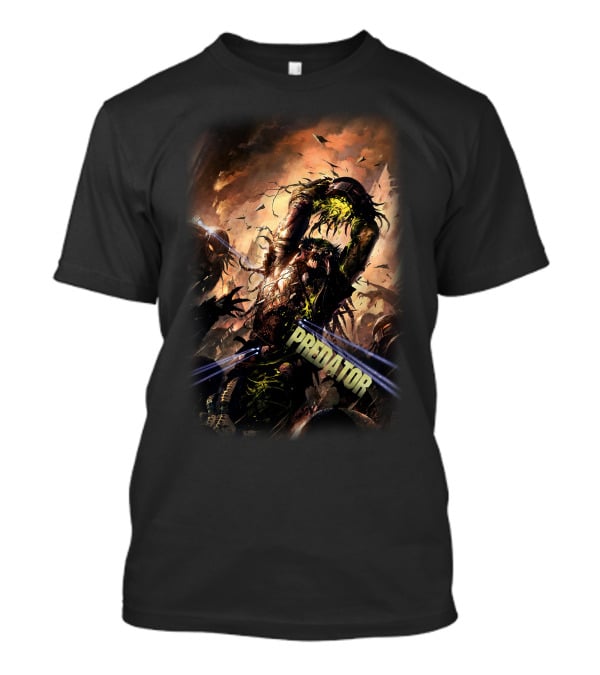 Predator Alien Creature Battle Scene T-Shirt