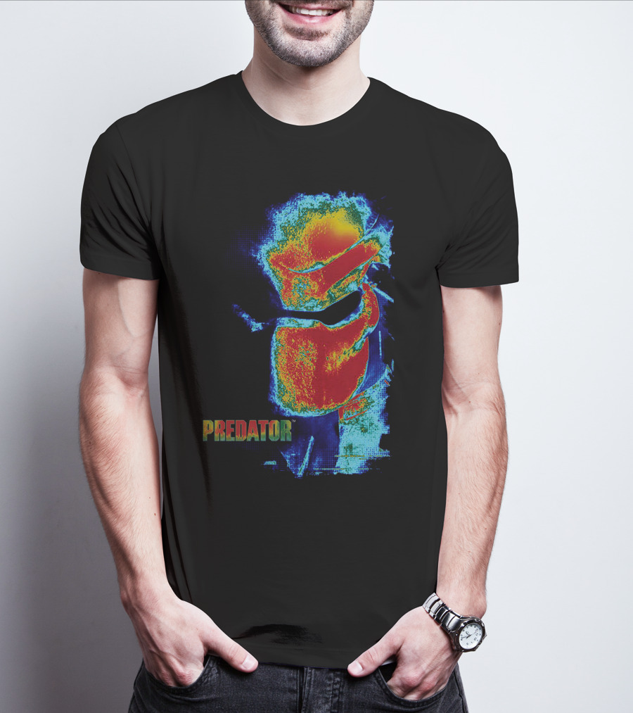 Predator Movie Thermal Vision Mask Pattern Warm-Tone Image T-Shirt