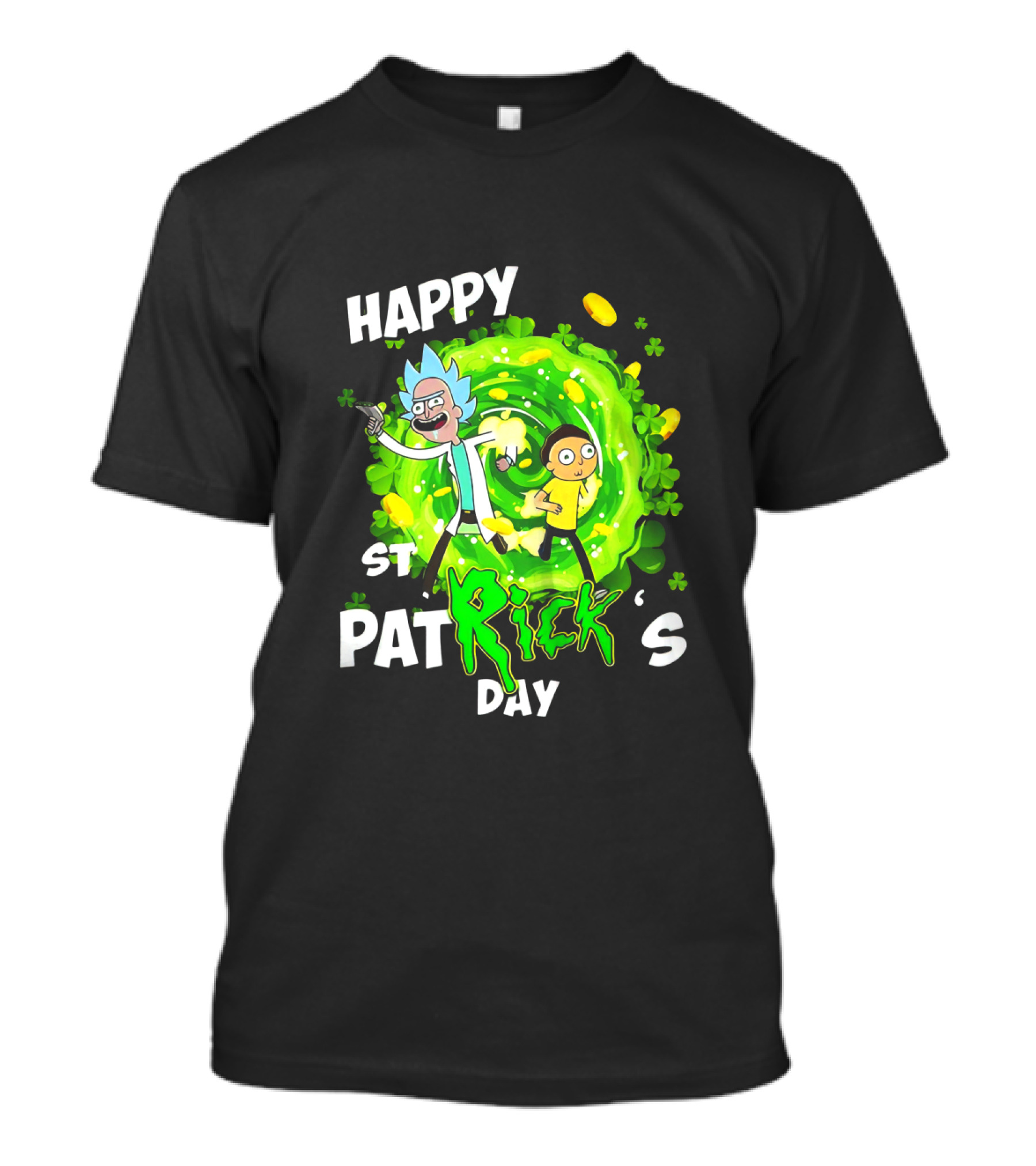 Happy St. Patrick's Day Rick And Morty Portal Adventure T-Shirt