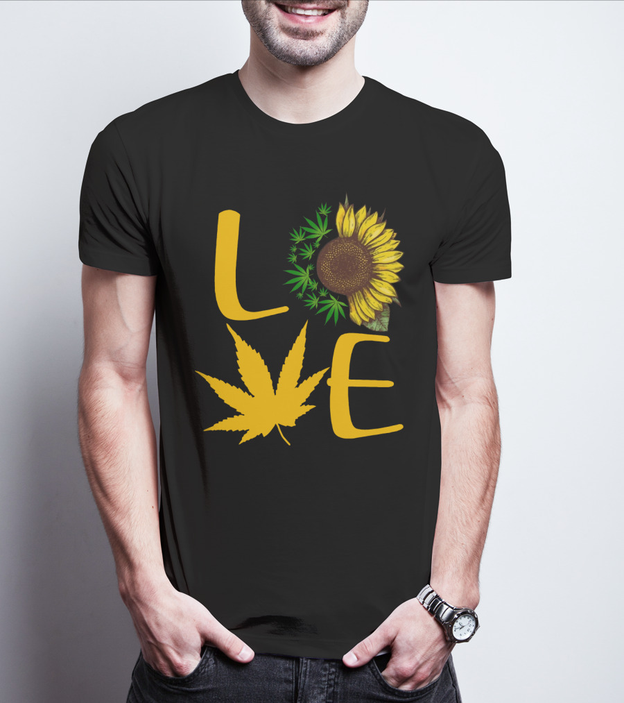 Love Sun Flower Weed Leaf T-Shirt