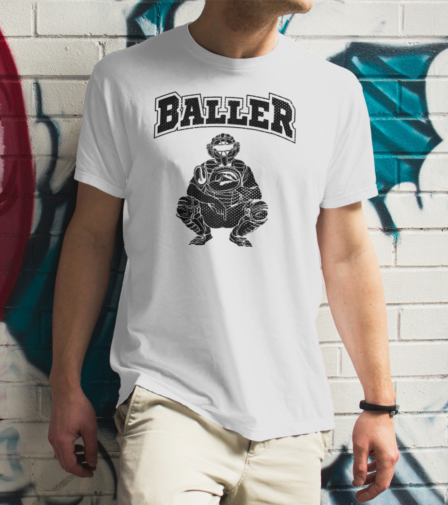 Baller Cool Baseball Catcher T-Shirt