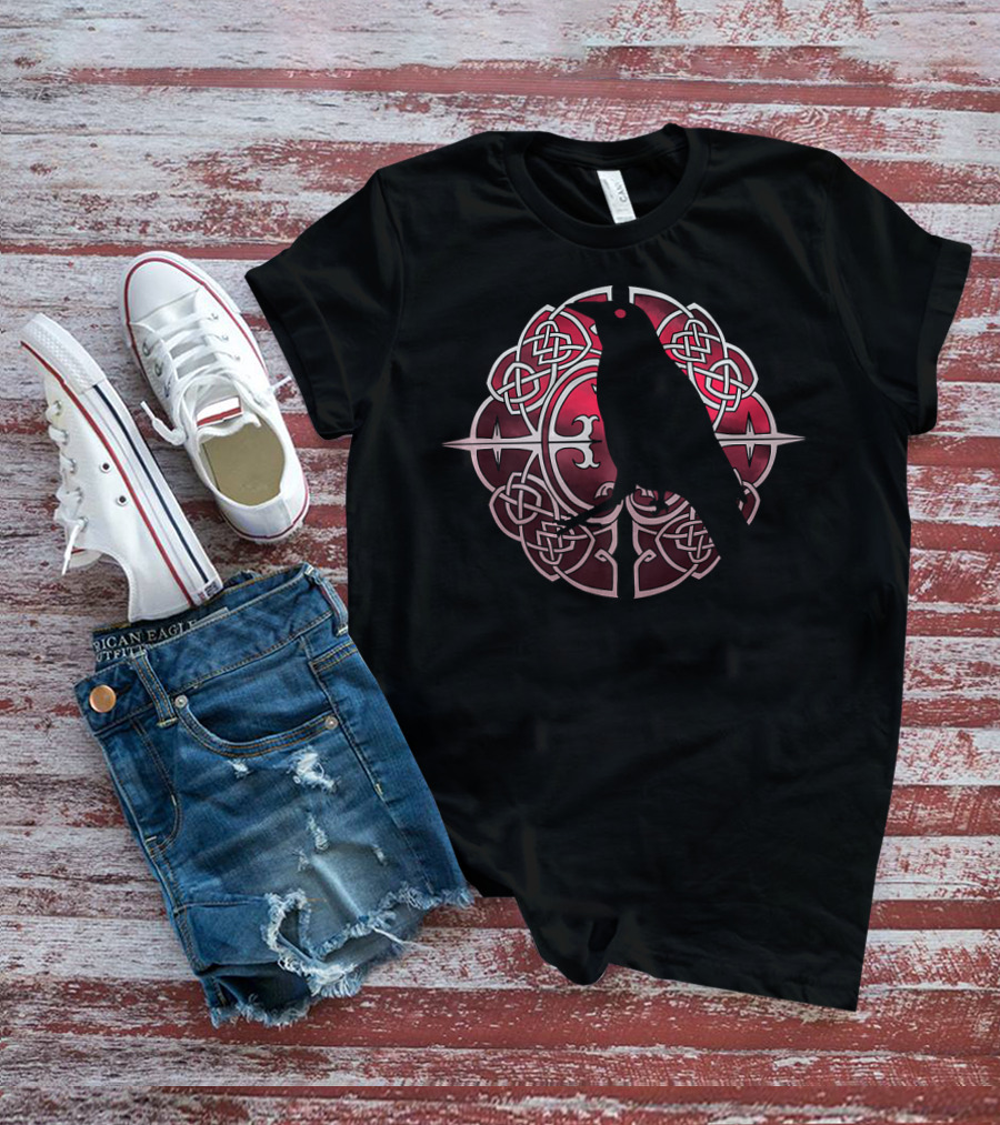 Cool Viking Norse Raven Knotwork T-Shirt