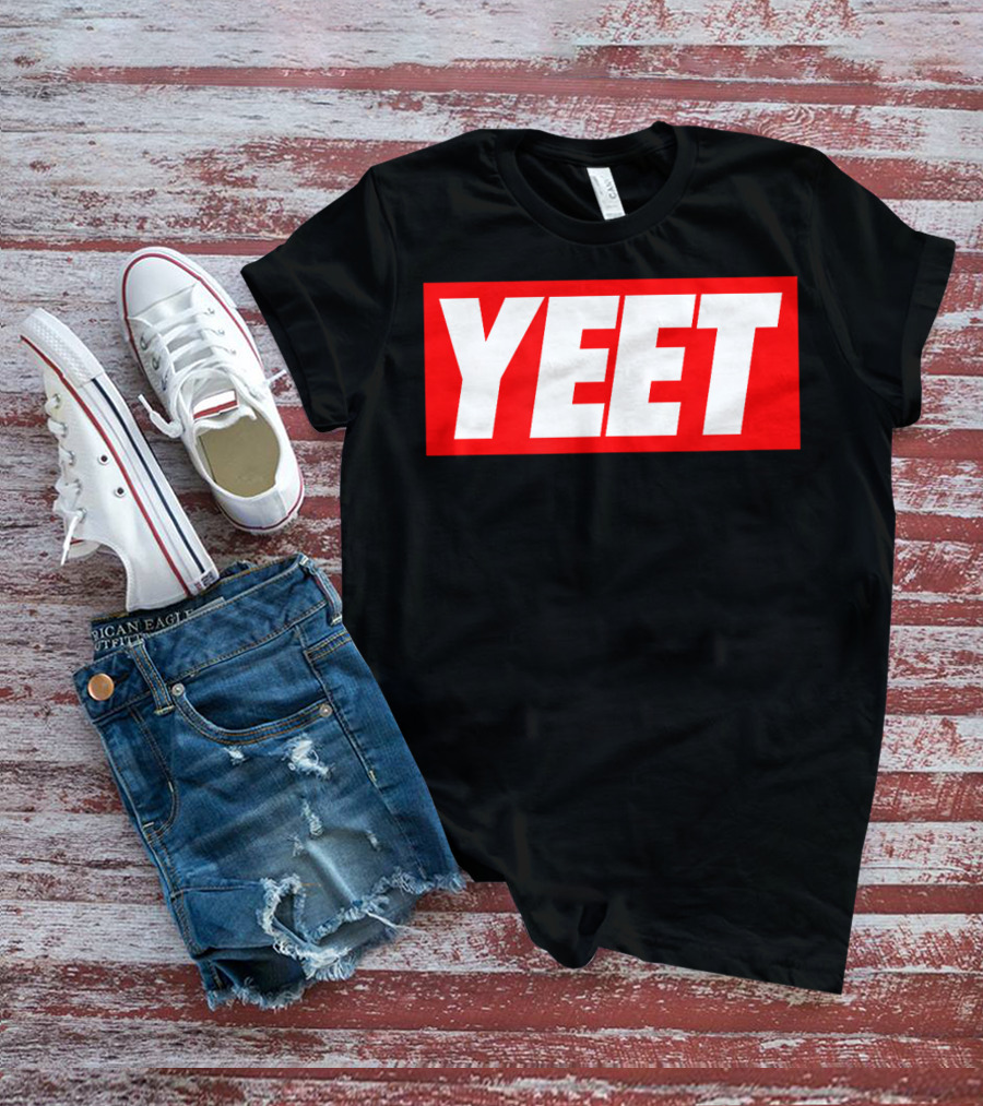 Yeet Basketball Red Bold Typography T-Shirt