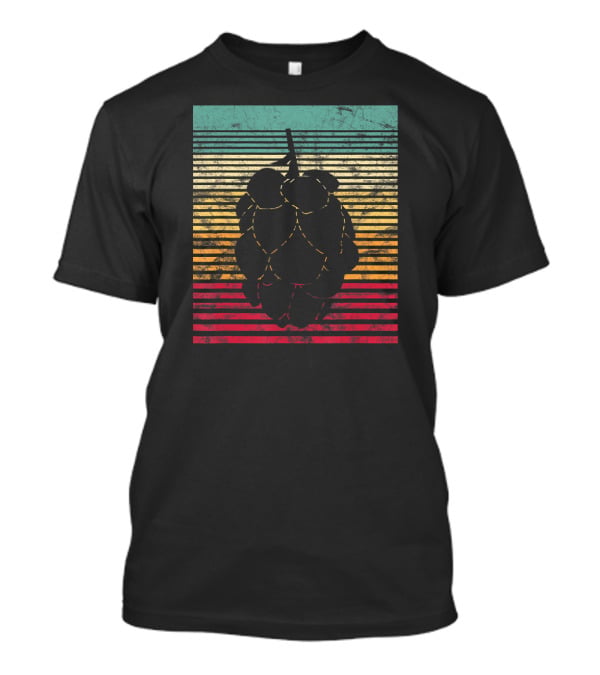 Vintage Hops Leaf Craft Beer Retro Stripes T-Shirt