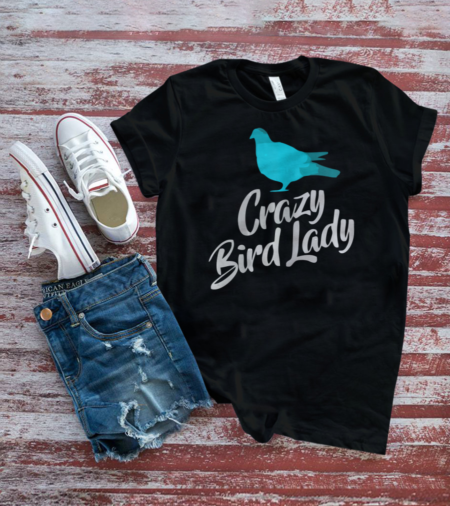 Crazy Bird Lady Blue Bird T-Shirt