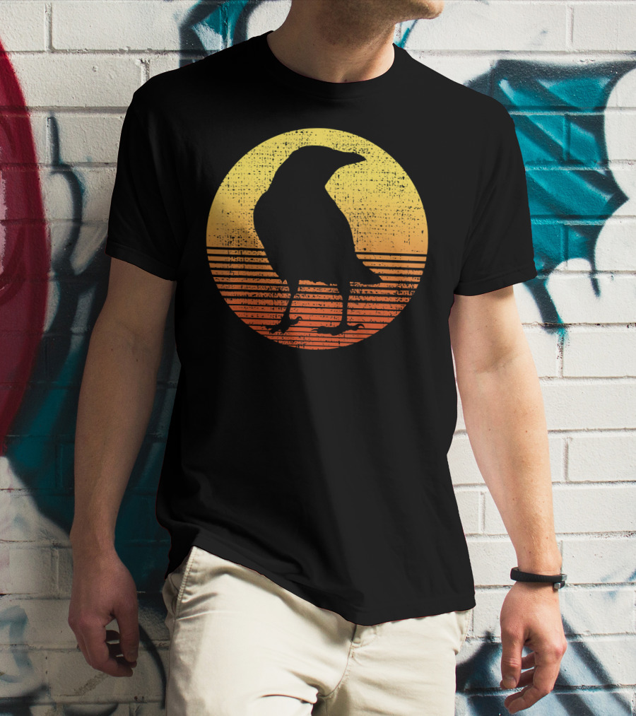 Crow Bird Lover Raven Sunset T-Shirt