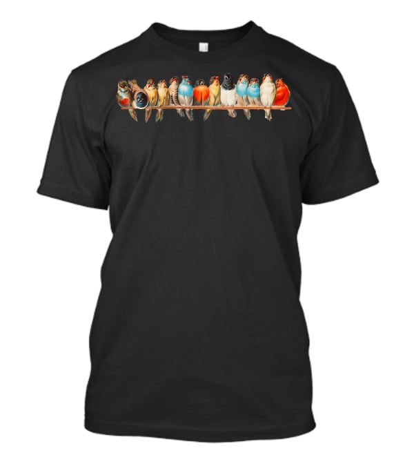 Cute Vintage Birds Perched On A Wire T-Shirt