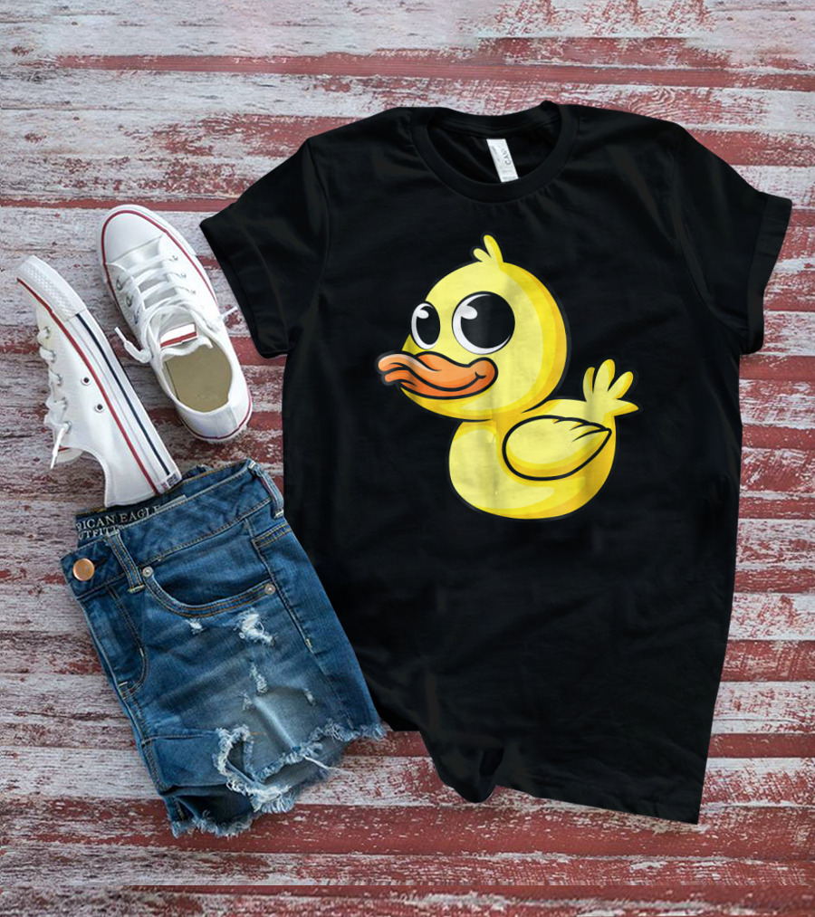 Cute Yellow Cartoon Duckling Baby Duck Bird T-Shirt