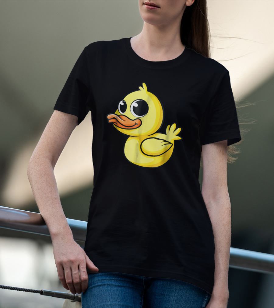 Cute Yellow Cartoon Duckling Baby Duck Bird T-Shirt