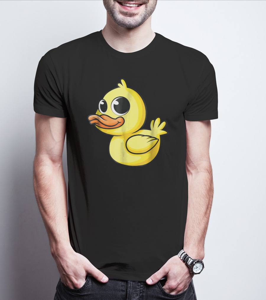 Cute Yellow Cartoon Duckling Baby Duck Bird T-Shirt