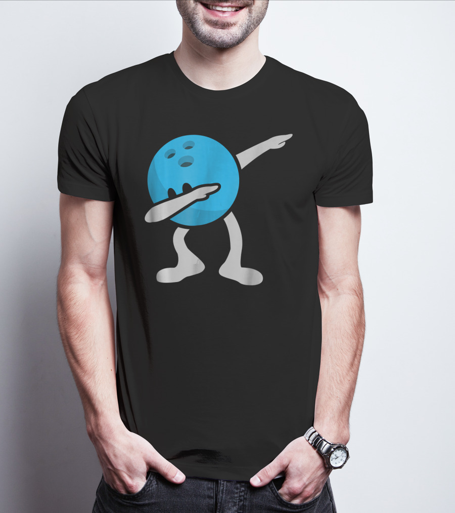 Dabbing Bowling Birthday Party Bowl Ball Dance T-Shirt