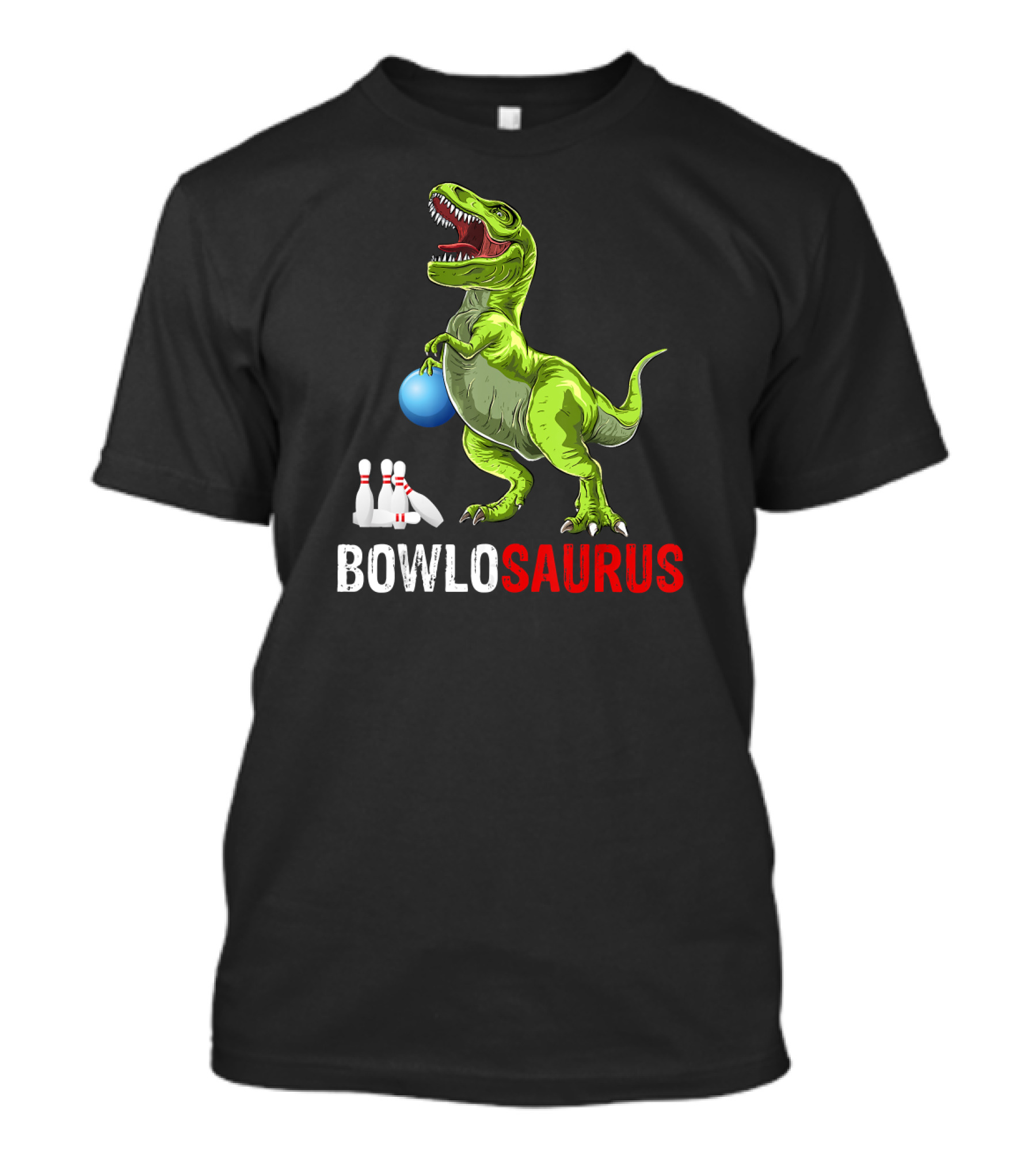 Bowlosaurus Dinosaur Bowler Funny Bowling T-Shirt