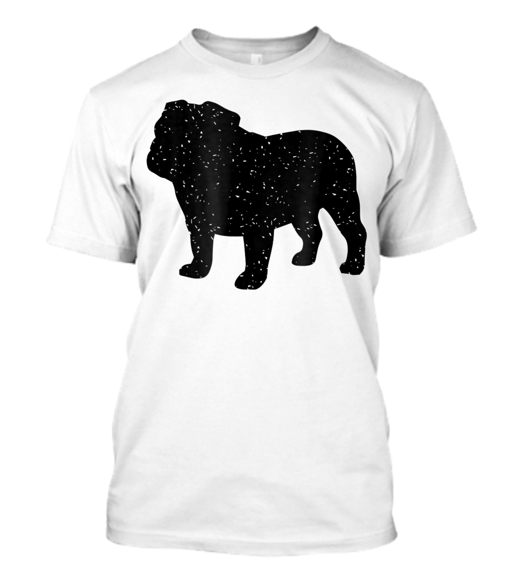 Distressed Black English Bulldog T-Shirt