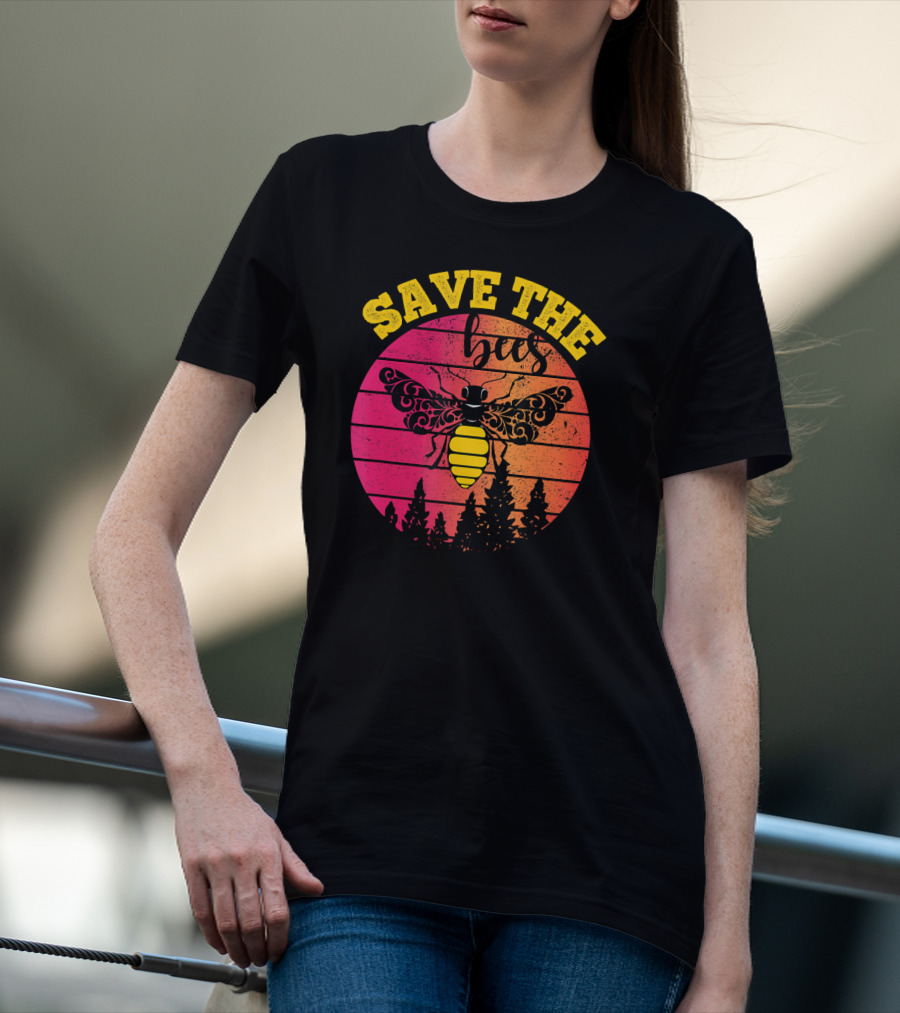 Save The Bees Distressed Honey Bee Lovers T-Shirt