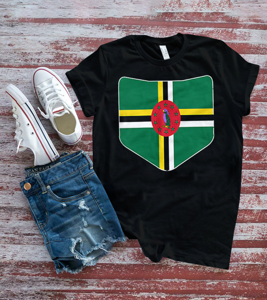 Dominica Flag With Printed Dominic Emblem T-Shirt