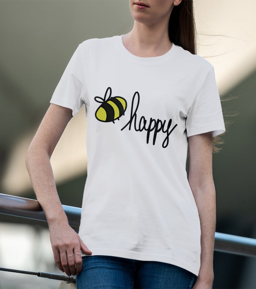Happy Doodle Bee Handrawn T-Shirt