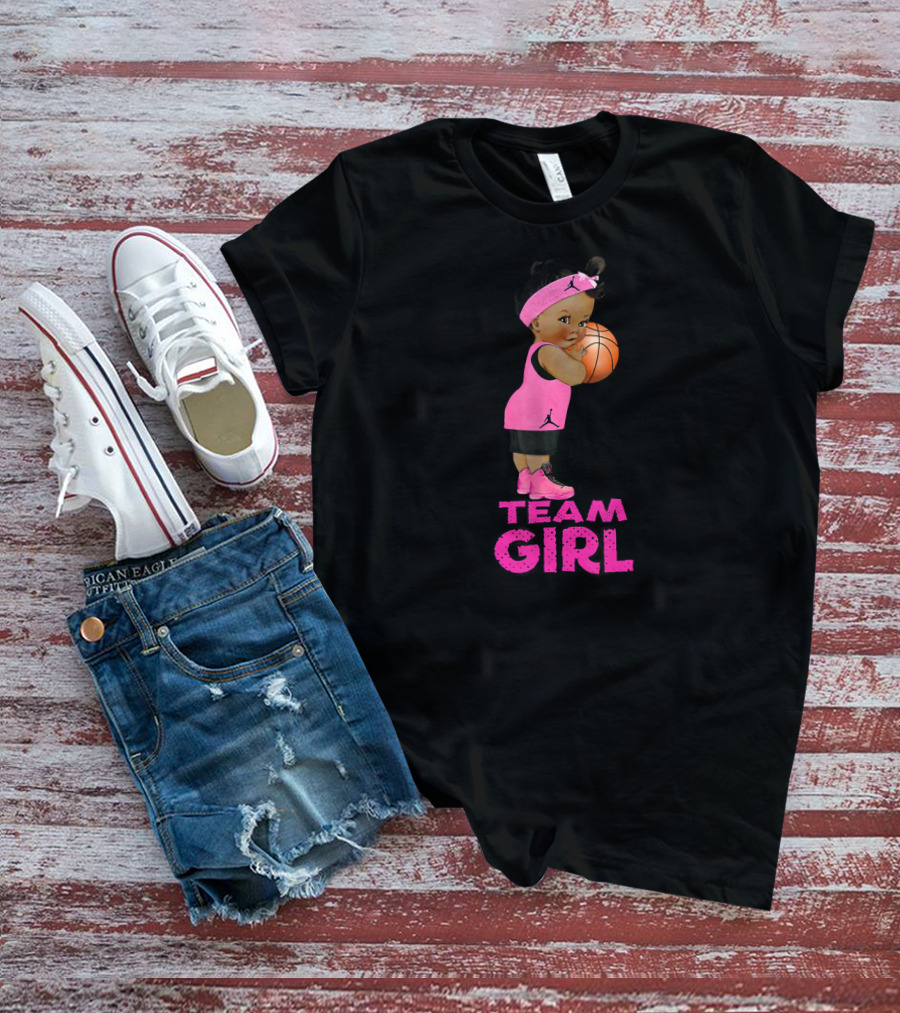 Team Girl Ethnic Basketball Baby Shower T-Shirt