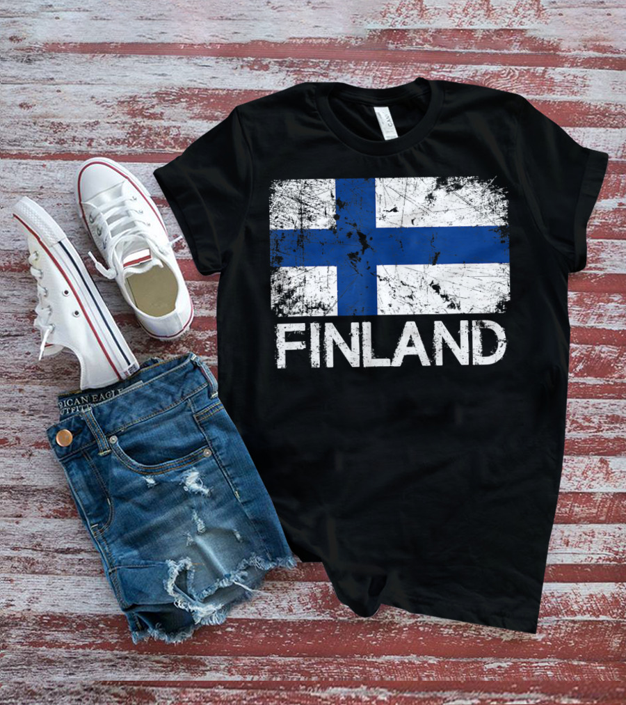 Finnish Flag Finland Vintage Made In Finla T-Shirt